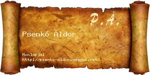 Psenkó Áldor névjegykártya